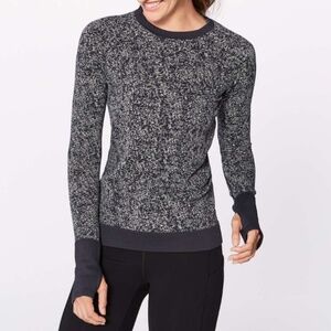 lululemon athletica Black and Gray Crew Neck Sweater
